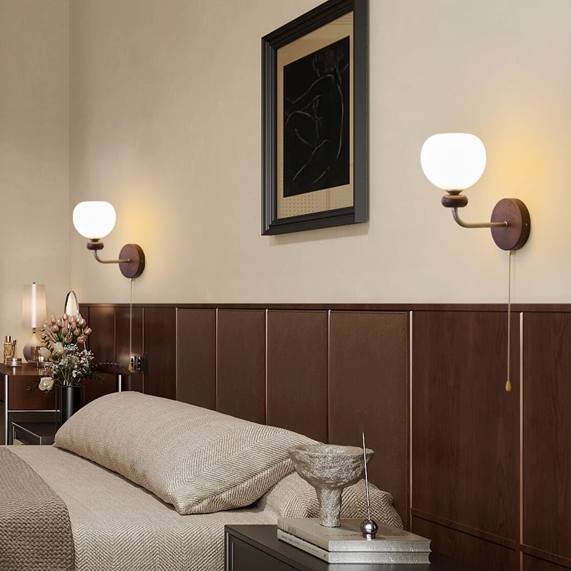 Lucille Elegance Classic Art Glass Wood Wall Lamp