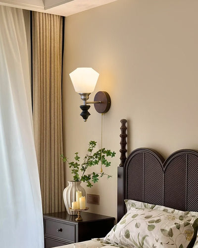 Lucille Elegance Classic Art Glass Wood Wall Lamp