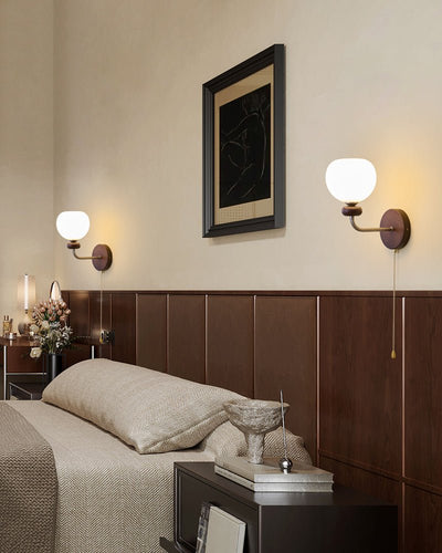 Lucille Elegance Classic Art Glass Wood Wall Lamp