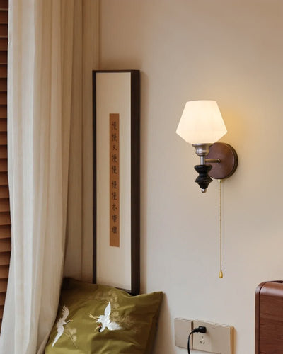 Lucille Elegance Classic Art Glass Wood Wall Lamp