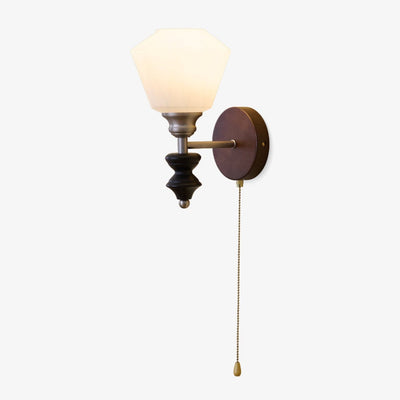Lucille Elegance Classic Art Glass Wood Wall Lamp