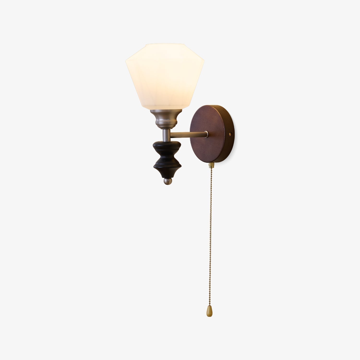 Lucille Elegance Classic Art Glass Wood Wall Lamp