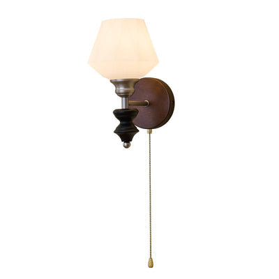 Lucille Elegance Classic Art Glass Wood Wall Lamp