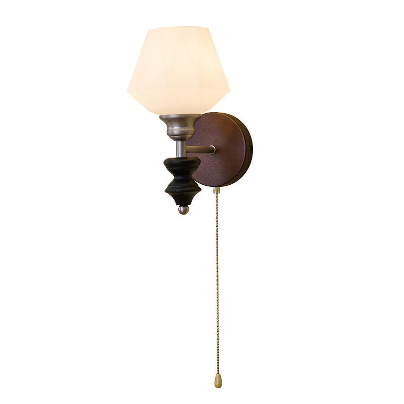 Lucille Elegance Classic Art Glass Wood Wall Lamp