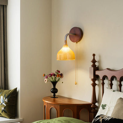 Cimararae Elegance Classic Wood Wall Lamp