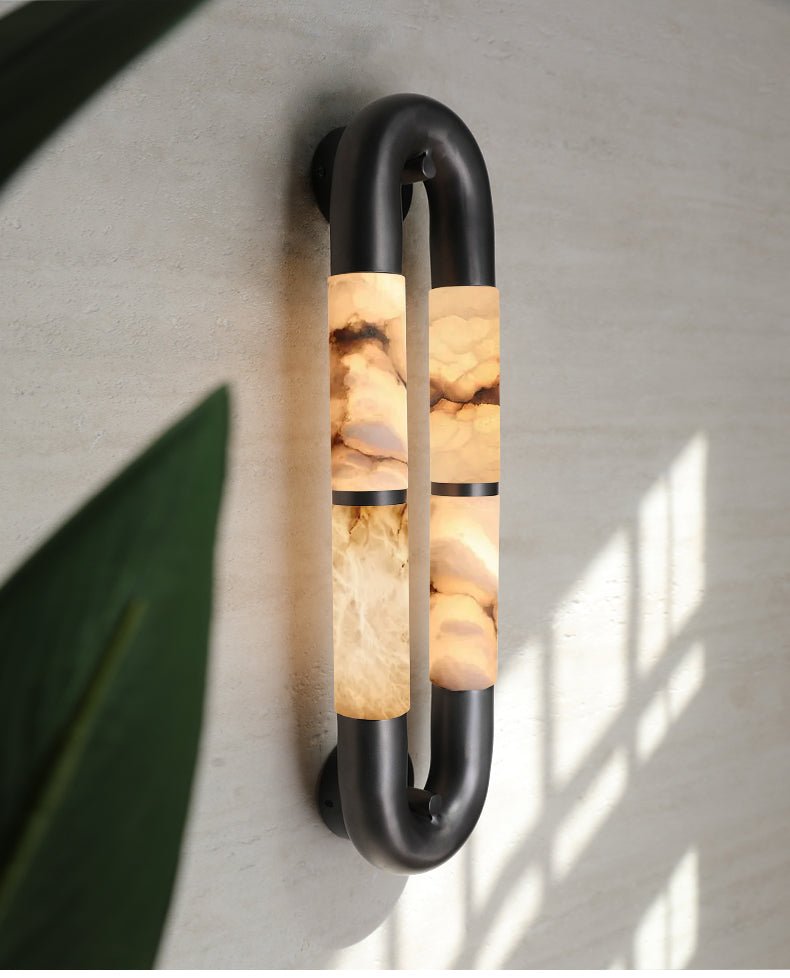 Gloxa Arc Twin Alabaster Wall Lamp