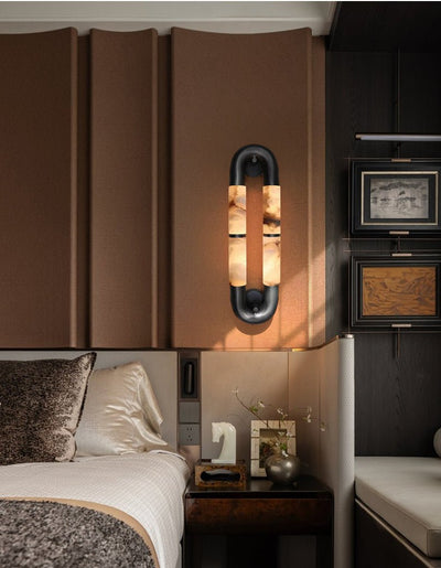 Gloxa Arc Twin Alabaster Wall Lamp