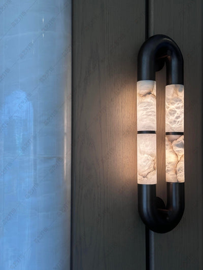 Gloxa Arc Twin Alabaster Wall Lamp