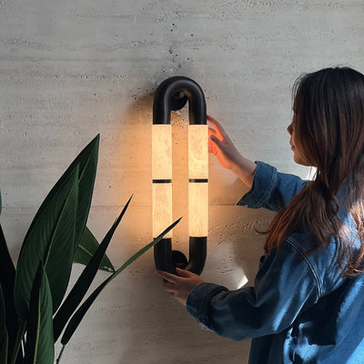 Gloxa Arc Twin Alabaster Wall Lamp