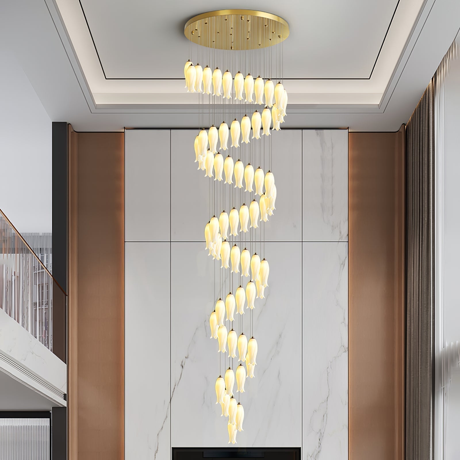 Sylirion Alabaster Brass Chandelier