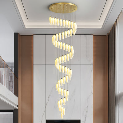 Sylirion Alabaster Brass Chandelier
