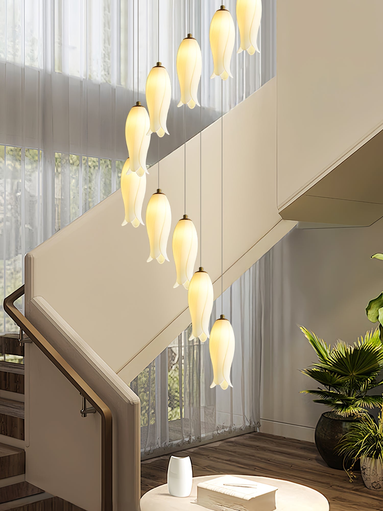 Sylirion Alabaster Brass Chandelier