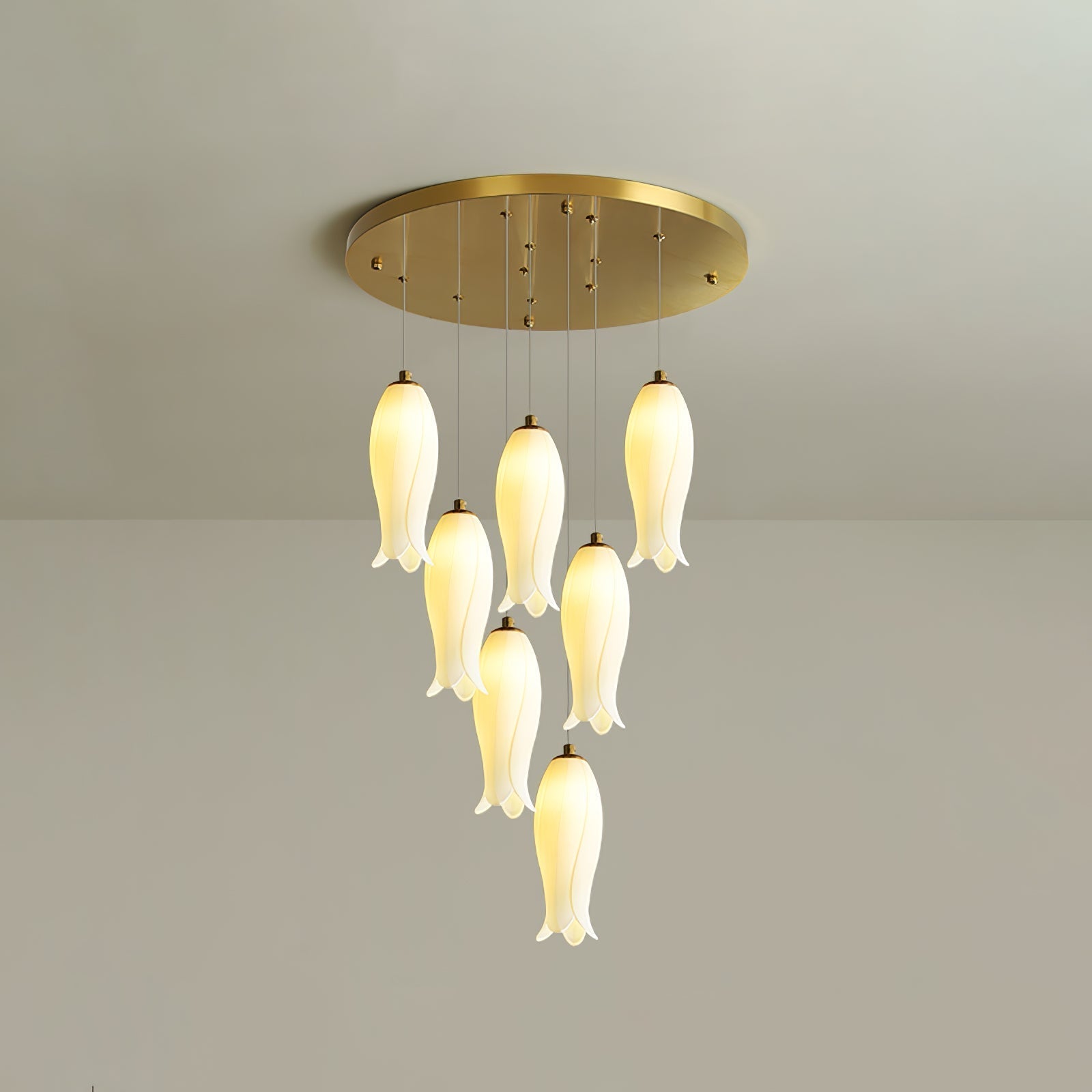 Sylirion Alabaster Brass Chandelier