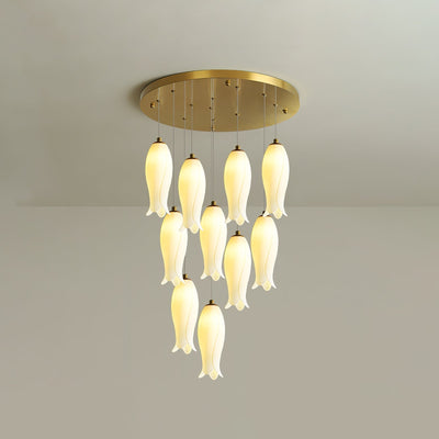 Sylirion Alabaster Brass Chandelier