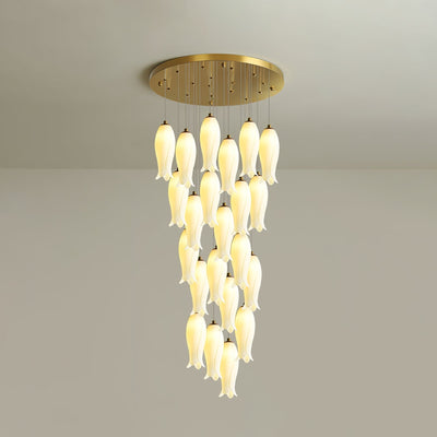 Sylirion Alabaster Brass Chandelier