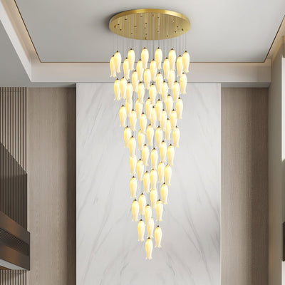 Sylirion Alabaster Brass Chandelier