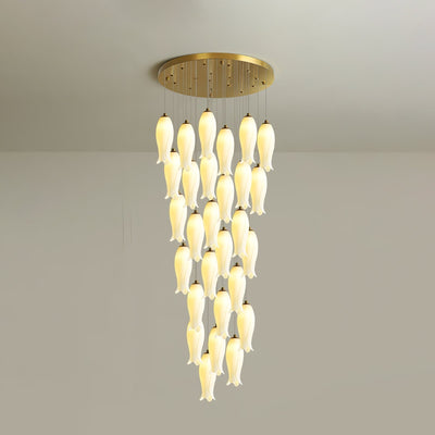 Sylirion Alabaster Brass Chandelier