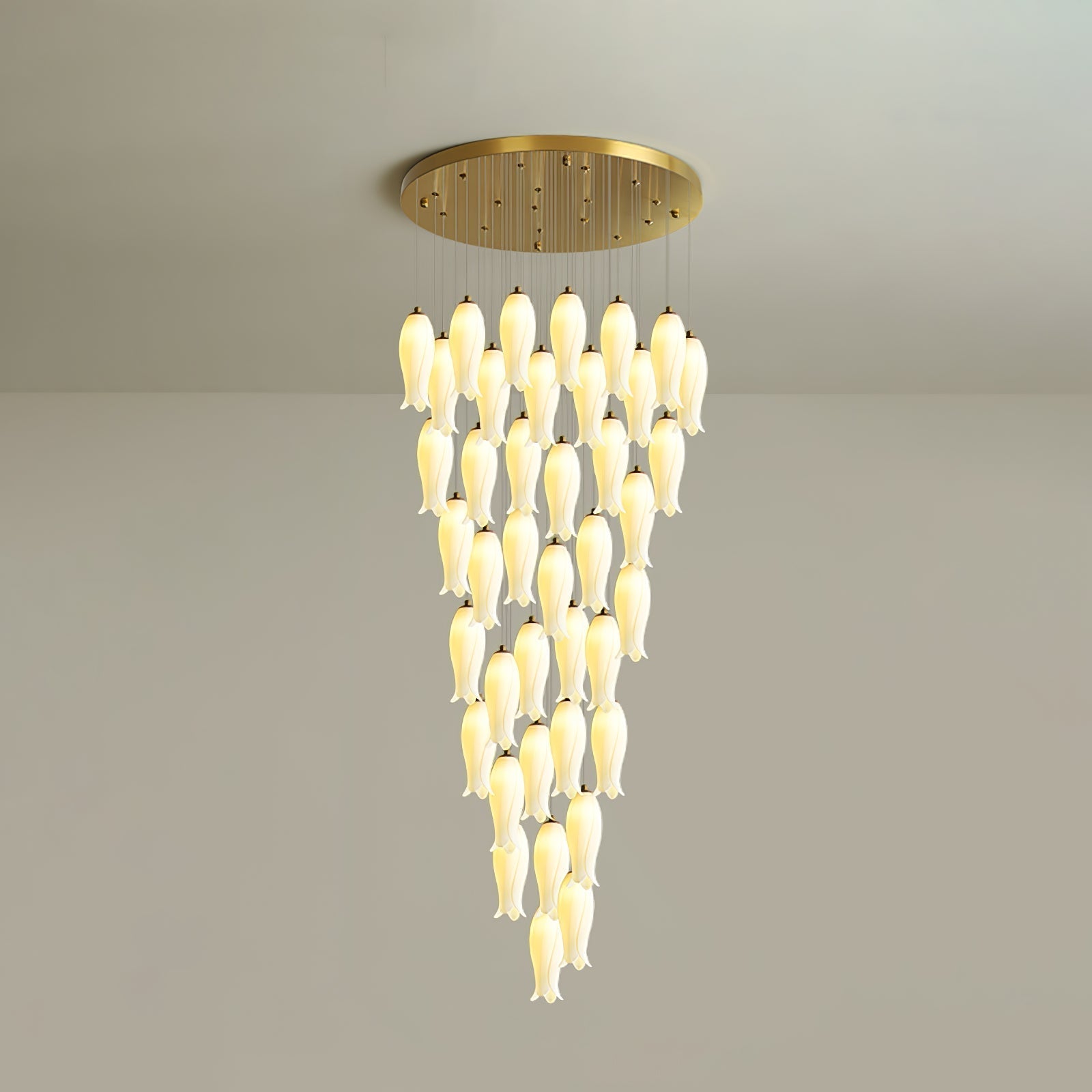 Sylirion Alabaster Brass Chandelier