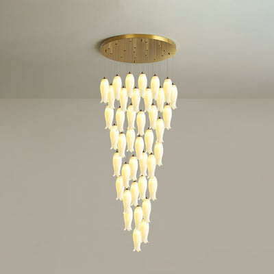 Sylirion Alabaster Brass Chandelier