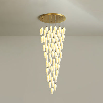 Sylirion Alabaster Brass Chandelier