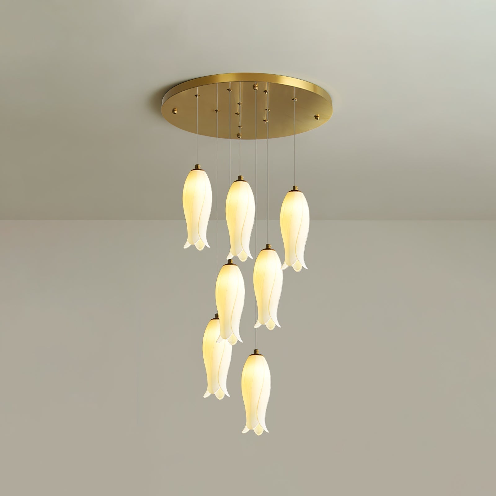 Sylirion Alabaster Brass Chandelier