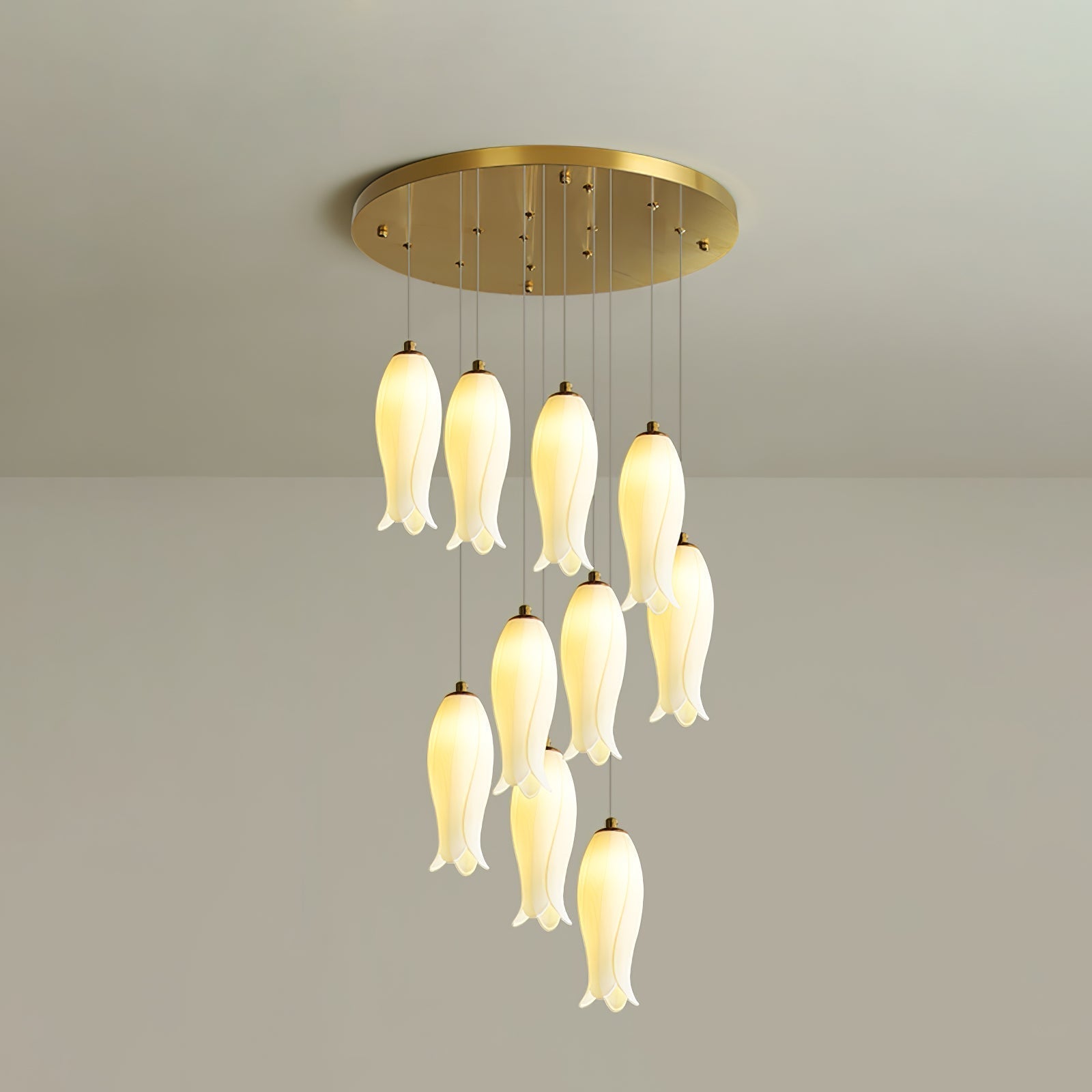 Sylirion Alabaster Brass Chandelier