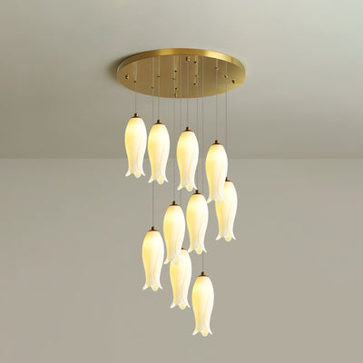Sylirion Alabaster Brass Chandelier