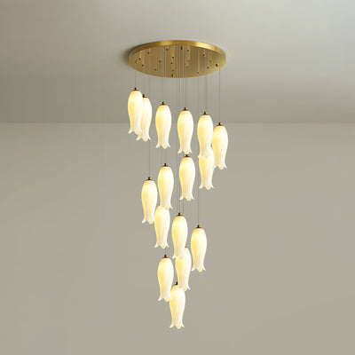 Sylirion Alabaster Brass Chandelier