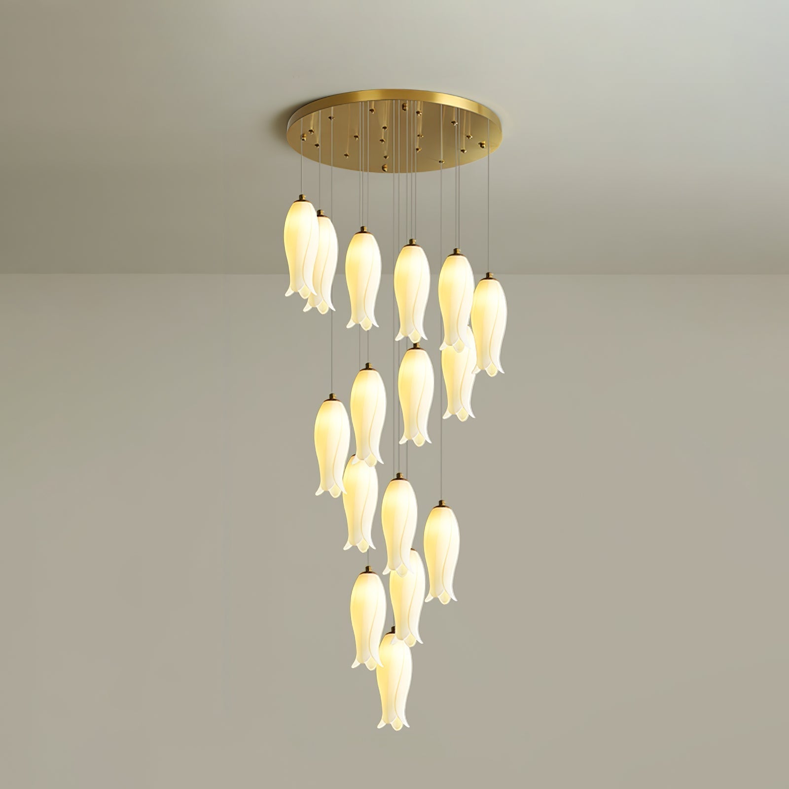 Sylirion Alabaster Brass Chandelier
