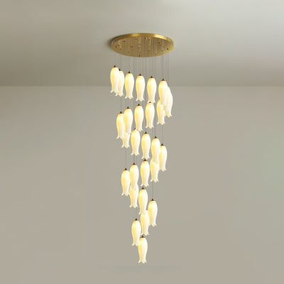 Sylirion Alabaster Brass Chandelier