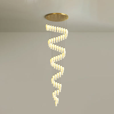 Sylirion Alabaster Brass Chandelier