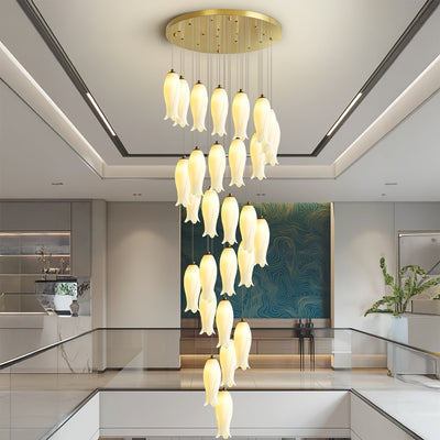 Sylirion Alabaster Brass Chandelier