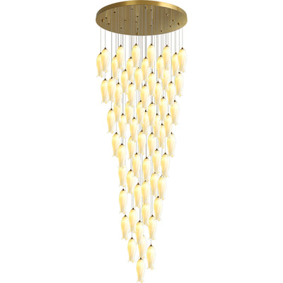 Sylirion Alabaster Brass Chandelier