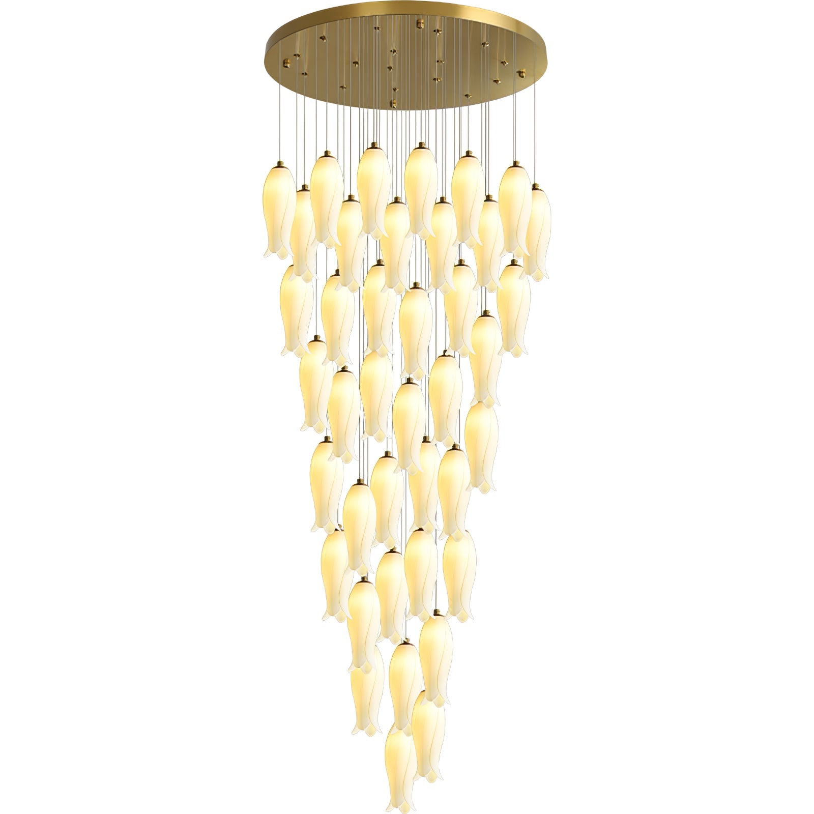 Sylirion Alabaster Brass Chandelier