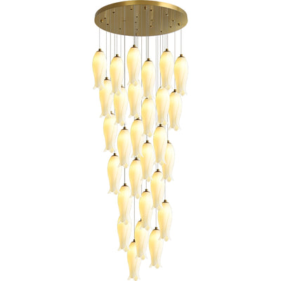 Sylirion Alabaster Brass Chandelier