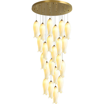 Sylirion Alabaster Brass Chandelier