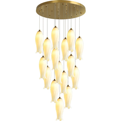 Sylirion Alabaster Brass Chandelier