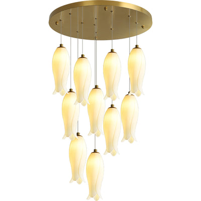 Sylirion Alabaster Brass Chandelier