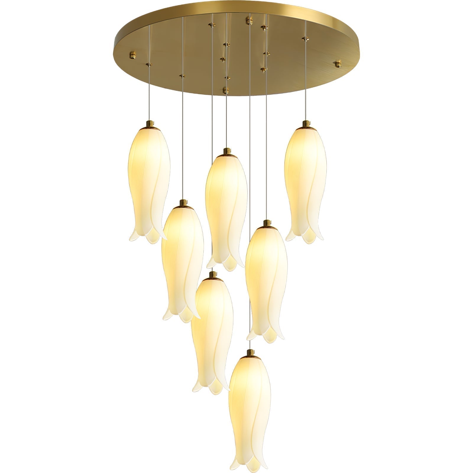 Sylirion Alabaster Brass Chandelier