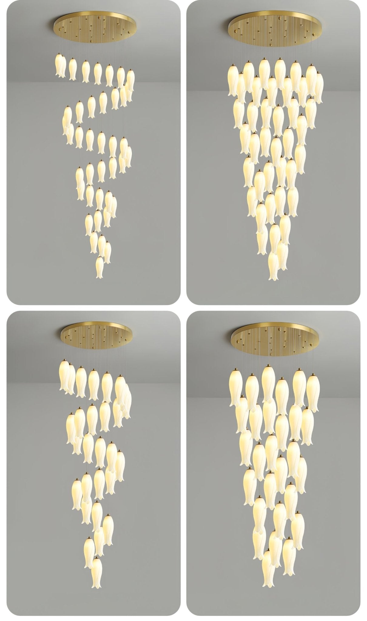 Sylirion Alabaster Brass Chandelier