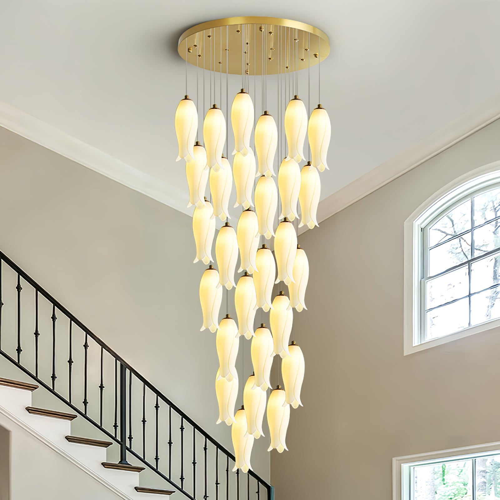 Sylirion Alabaster Brass Chandelier