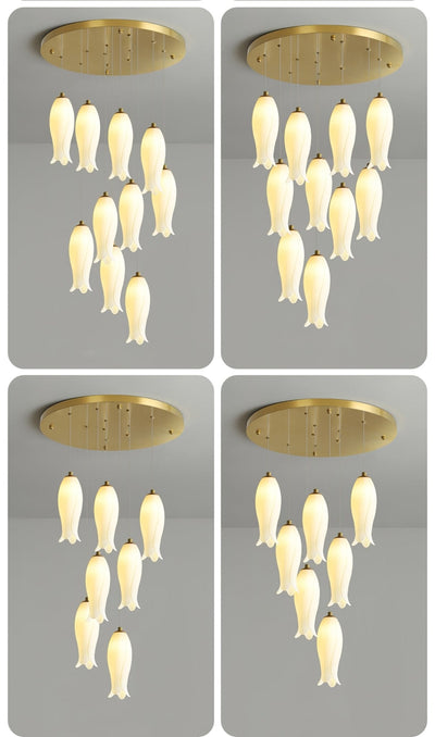 Sylirion Alabaster Brass Chandelier