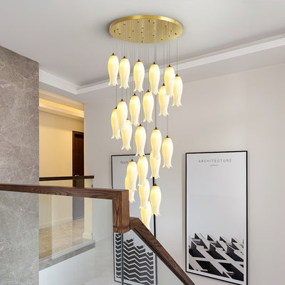 Sylirion Alabaster Brass Chandelier