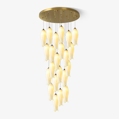 Sylirion Alabaster Brass Chandelier
