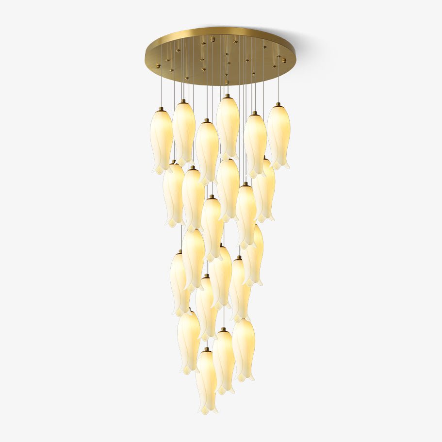 Sylirion Alabaster Brass Chandelier