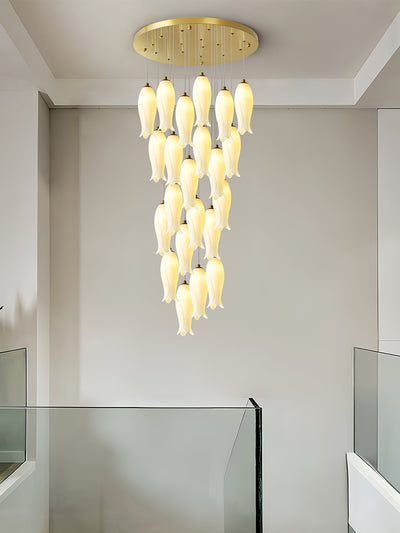 Sylirion Alabaster Brass Chandelier
