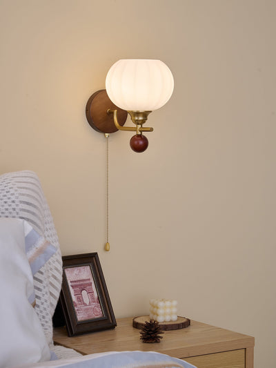 Syleella Premium Nordic Art Crest Glass Wood Wall Lamp