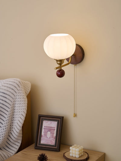 Syleella Premium Nordic Art Crest Glass Wood Wall Lamp