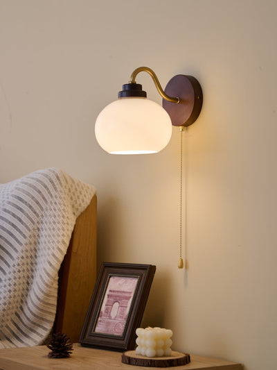 Syleella Premium Nordic Art Crest Glass Wood Wall Lamp