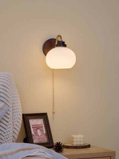 Syleella Premium Nordic Art Crest Glass Wood Wall Lamp